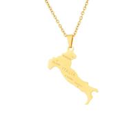 For Italy Stainless Steel Map Pendant Necklaces Map Jewelry Gold Color Items for Bridal Women Man Party Gifts Earrings Sets Round Ball Jewelry (Model 5)