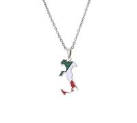 For Italy Stainless Steel Map Pendant Necklaces Map Jewelry Gold Color Items for Bridal Women Man Party Gifts Earrings Sets Round Ball Jewelry (Model 2)