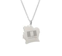 For Ivory Coast Stainless Steel Map Pendant Necklaces Map Jewelry Gold Color Items for Bridal Women Man Party Gifts Earrings Sets Round Ball Jewelry (Model 8)