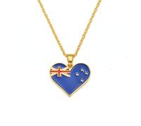 For Jamaica Heart Stainless Steel Map Pendant Necklaces Map Jewelry Gold Color Items for Bridal Women Man Party Gifts Earrings Sets Round Ball Jewelry (Model 3)