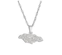 For Jamaica Stainless Steel Map Pendant Necklaces Map Jewelry Gold Color Items for Bridal Women Man Party Gifts Earrings Jewelry (Model 4)