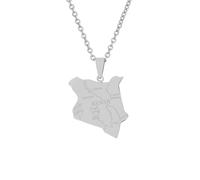 For Kenya Stainless Steel Map Pendant Necklaces Map Jewelry Gold Color Items for Bridal Women Man Party Gifts Earrings Sets Round Ball Jewelry (Model 4)