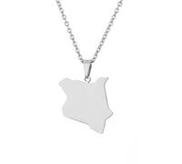 For Kenya Stainless Steel Map Pendant Necklaces Map Jewelry Gold Color Items for Bridal Women Man Party Gifts Earrings Sets Round Ball Jewelry (Model 6)