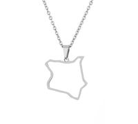 For Kenya Stainless Steel Map Pendant Necklaces Map Jewelry Gold Color Items for Bridal Women Man Party Gifts Earrings Sets Round Ball Jewelry (Model 8)