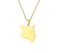 For Kenya Stainless Steel Map Pendant Necklaces Map Jewelry Gold Color Items for Bridal Women Man Party Gifts Earrings Sets Round Ball Jewelry (Model 5)
