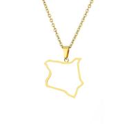 For Kenya Stainless Steel Map Pendant Necklaces Map Jewelry Gold Color Items for Bridal Women Man Party Gifts Earrings Sets Round Ball Jewelry (Model 7)