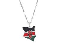 For Kenya Stainless Steel Map Pendant Necklaces Map Jewelry Gold Color Items for Bridal Women Man Party Gifts Earrings Sets Round Ball Jewelry (Model 2)