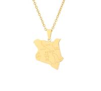 For Kenya Stainless Steel Map Pendant Necklaces Map Jewelry Gold Color Items for Bridal Women Man Party Gifts Earrings Sets Round Ball Jewelry (Model 3)