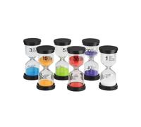 For Kids Big Plastic Sand Hourglass Timer 6pcs Decor Colorful Creative Gift Borosilicate Glass ABS Portable Classroom