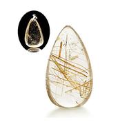 For la 1 Unids Clear Natural Charming Citrine Yellow Hair Crystal Rutilated Quartz Hairstone Piedra pulida Especímenes Decoración for el hogar Inicio Colecciones
