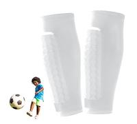 for Laimer - Espinilleras Transpirables Estructura Panal de Abeja, Paquete de 2 Espinilleras de Fútbol, para Niños, Adolescentes y Adultos (Blanco, L)