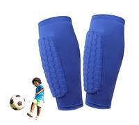 for Laimer - Espinilleras Transpirables Estructura Panal de Abeja, Paquete de 2 Espinilleras de Fútbol, para Niños, Adolescentes y Adultos (Azul, M)