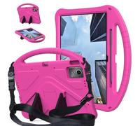 For Lenovo Idea Tab Plus 12.1 Inch 2025 TB-365FC Case Kids Case Lightweight EVA Tablet Cover with Adjustable Strap, Shockproof Handle & Kickstand for Children, Portable Protective Shell(Rose Red)
