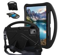 For Lenovo Idea Tab Plus 12.1 Inch 2025 TB-365FC Case Kids Case Lightweight EVA Tablet Cover with Adjustable Strap, Shockproof Handle & Kickstand for Children, Portable Protective Shell(Svart)