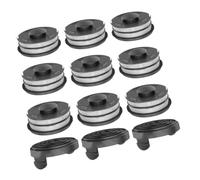 for Línea de carrete y tapa de repuesto for cortacésped Einhell GC-ET 4530 3405685, recambios de línea de desbrozadora de césped con alimentación automática(9 Spool Line+3 Cap)
