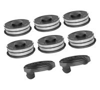 for Línea de carrete y tapa de repuesto for cortacésped Einhell GC-ET 4530 3405685, recambios de línea de desbrozadora de césped con alimentación automática(6 Spool Line+2 Cap)