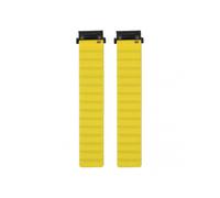 For Magnetic Watch Band - Adjustable Quick Release Silicone Watch Strap 20mm Fit for Garmin Fenix 7S, 6S, 5S, Black and Yellow