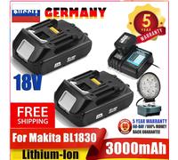 For Makita 18V 3Ah LXT Li-ion Replacement Battery BL1850 BL1850B BL1860 BL1860B BL1815 DJR183Z DJR185Z DJV180Z DJV181Z DSS610Z 2 battery 1 light