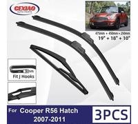 For MINI Cooper R56 Hatch 2007 ~ 2011 Car Front Rear Wiper Blades Soft Rubber Windscreen Wipers Auto