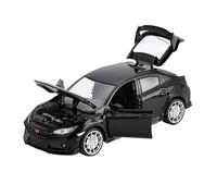 For Modelo de Coche de aleación Honda Civic Type R 1:24, Modelo de Coche de Carreras de Metal Fundido a presión de simulación con colección de luz y Sonido(Black)