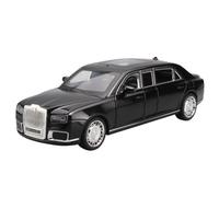For Modelo de Coche de Lujo de aleación Aurus Senat 1/24, decoración de Coche Modelo de luz y Sonido de simulación de Metal Fundido a presión(Black)