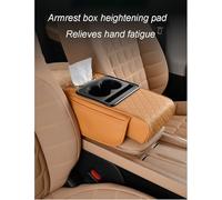 for Most Car Models Multifunctional PU Leather Car Armrest Box Mat - Multifunctional Car Armrest Cushion, Universal Style Memory Cotton Car Armrest Box Pad, 5-in-1 Car Center Console Cover