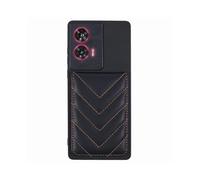 For Motorola Edge 50 Fusion 5G Phone Case Rhombus Adhesive Card Bag with Kickstand RFID Blocking