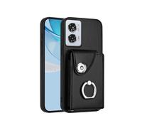 (For Motorola Edge 50 Fusion Global, Black) Organ Card Bag Ring Holder Phone Case