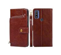 For Motorola Moto G Pure Zipper Bag Leather Phone Case