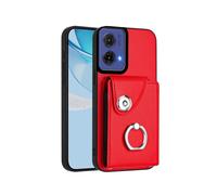(For Motorola Moto G85 / S50 Neo 5G, Red) Organ Card Bag Ring Holder Phone Case