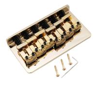 For Mus-iclily Pro 54 mm (2-1/8 pulgadas) Puente fijo rígido de acero Sillines doblados vintage for ST importado for guitarra eléctrica estilo Tele(Gold)