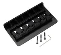 For Mus-iclily Pro 54 mm (2-1/8 pulgadas) Puente fijo rígido de acero Sillines doblados vintage for ST importado for guitarra eléctrica estilo Tele(Schwarz)