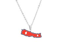 For Nepal Stainless Steel Map Pendant Necklaces Jewelry Gold Color Items for Women Man Party Gifts Earrings Sets (Model 2)