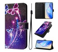 For Nothing CMF Phone 1 - Funda de piel de primera calidad pintada con función atril y ranuras para tarjetas, compatible con Nothing CMF Phone 1, mariposa de fuegos artificiales