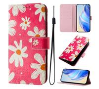 For Nothing CMF Phone 1 - Funda de piel de primera calidad pintada con función atril y ranuras para tarjetas, compatible con Nothing CMF Phone 1, margarita rosa