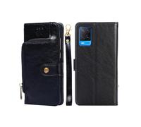 For OPPO A54 Zipper Bag PU + TPU Horizontal Flip Leather Case with Holder & Card Slot & Wallet & Lanyard