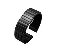 For Panerai Seiko No. 5 Enlatado for Casio for Huawei for Omega Correa de acero inoxidable Shark Mesh Milan band 22 24 mm Correa de reloj de metal transpirable(G29-05 Black,24mm)