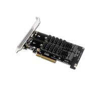 For PCI-E Expansion Card Dual NVME PCI-E X8 Split Card to 10-Port Adapter Pcie Card JMB585 Chipset