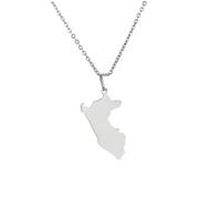 For Peru Stainless Steel Map Pendant Necklaces Map Jewelry Gold Color Items for Bridal Women Man Party Gifts Earrings Sets Round Ball Jewelry (Model 6)