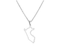 For Peru Stainless Steel Map Pendant Necklaces Map Jewelry Gold Color Items for Bridal Women Man Party Gifts Earrings Sets Round Ball Jewelry (Model 10)