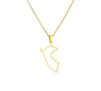 For Peru Stainless Steel Map Pendant Necklaces Map Jewelry Gold Color Items for Bridal Women Man Party Gifts Earrings Sets Round Ball Jewelry (Model 9)