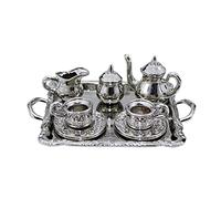 For Play House Toy Realista Multifuction Tea For Time Set Portable Multifuncional Utensilios de cocina de aleación para niños creativos Juegos de té de metal para niñas