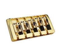 For puente de bajo Gu-yker de 5 cuerdas con silletas de zinc de bloqueo, puentes tipo A de doble carga, espacio for cuerdas de repuesto de 19mm, Jazz Bass cromado(GD)