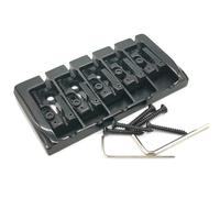 For puente de bajo Gu-yker de 5 cuerdas con silletas de zinc de bloqueo, puentes tipo A de doble carga, espacio for cuerdas de repuesto de 19mm, Jazz Bass cromado(BK)