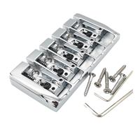 For puente de bajo Gu-yker de 5 cuerdas con silletas de zinc de bloqueo, puentes tipo A de doble carga, espacio for cuerdas de repuesto de 19mm, Jazz Bass cromado(CR)