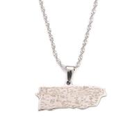 For Puerto Rico Stainless Steel Map Pendant Necklaces Map Jewelry Gold Color Items for Women Man Party Gifts Earrings Sets Round Ball Jewelry (Model 2)