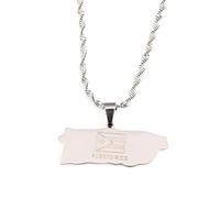 For Puerto Rico Stainless Steel Map Pendant Necklaces Map Jewelry Gold Color Items for Women Man Party Gifts Earrings Sets Round Ball Jewelry (Model 8)