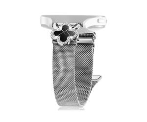 For Realme TechLife Watch S100 Milanese Band Metal Magnetic Watch Strap Clover Decor, Size: L - Silv