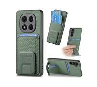 (For Redmi Note 14 Pro+ 5G) Carbon Fiber Card Bag Fold Stand Phone Case
