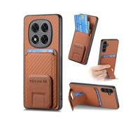 (For Redmi Note 14 Pro+ 5G) Carbon Fiber Card Bag Fold Stand Phone Case